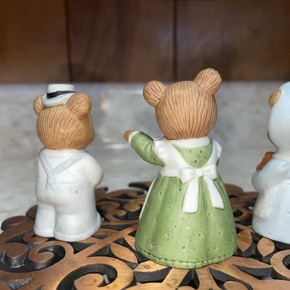 Vintage Homco Ceramic Bears Fall Pumpkin Turkey Book‎ Set of 3